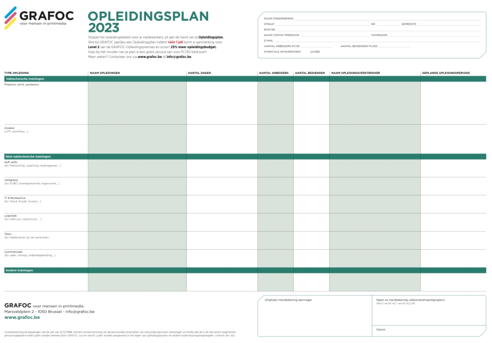 GRAFOC Opleidingsplan 2023